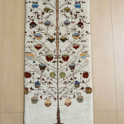 プレミアムギャッベ／ホシナマイ（ルリバフ） 140×45cm（HR-11084）