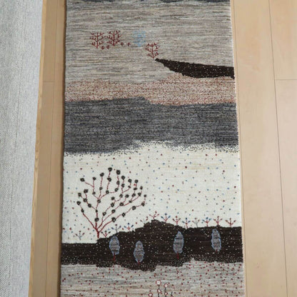 プレミアムギャッベ／ホシナマイ（ルリバフ） 205×70cm（HR-11102）