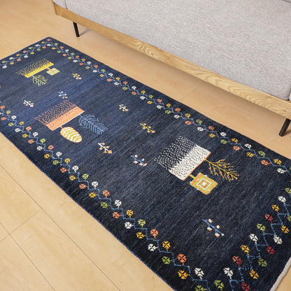 ギャッベ（ルリバフ）　210×77cm（HR-12024）