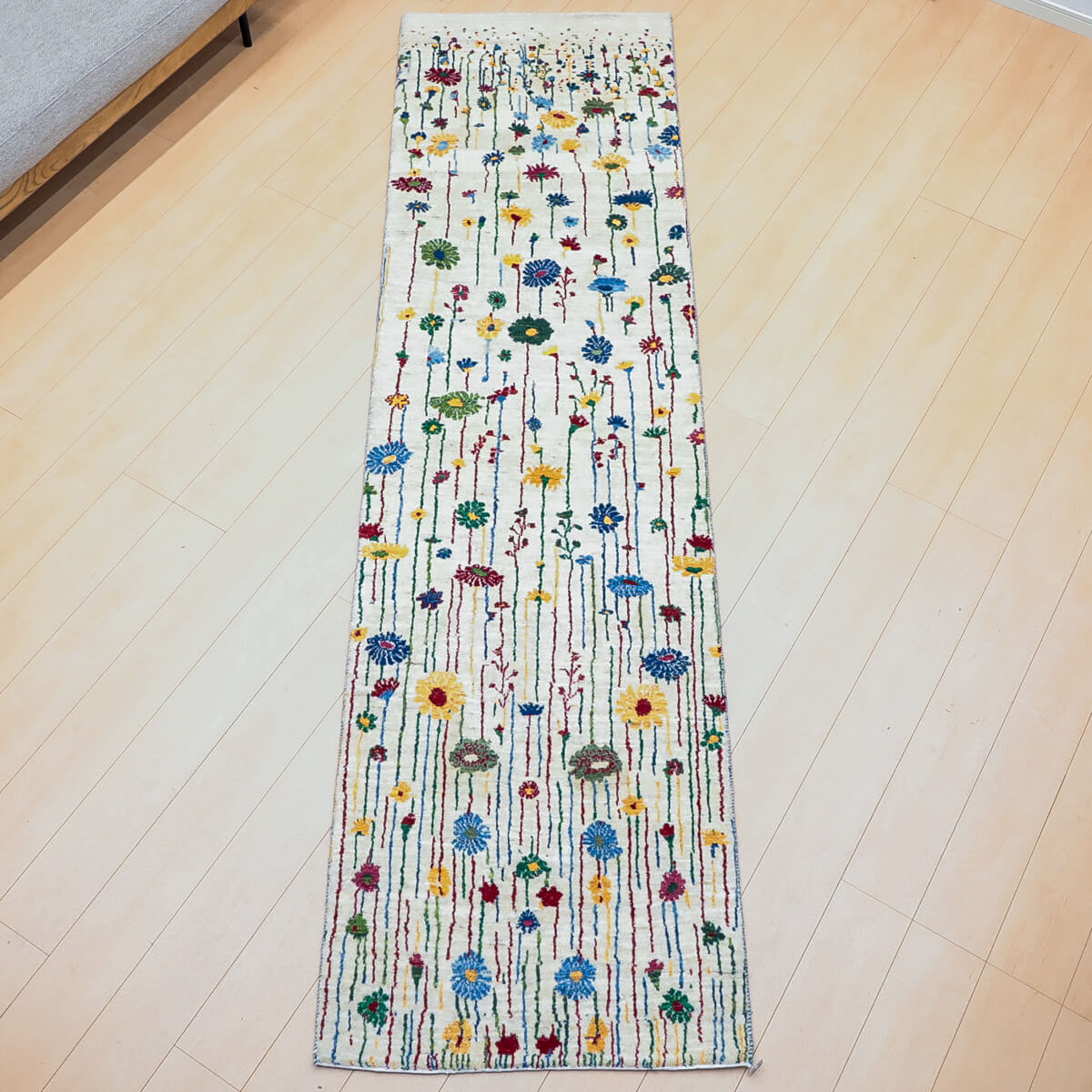 ギャッベ（ギャベ）ルリバフ　296×80cm（HR-13123）
