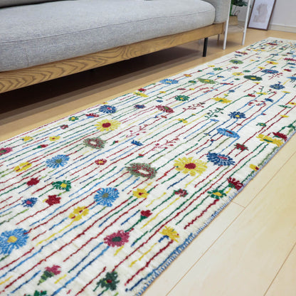 ギャッベ（ギャベ）ルリバフ　296×80cm（HR-13123）
