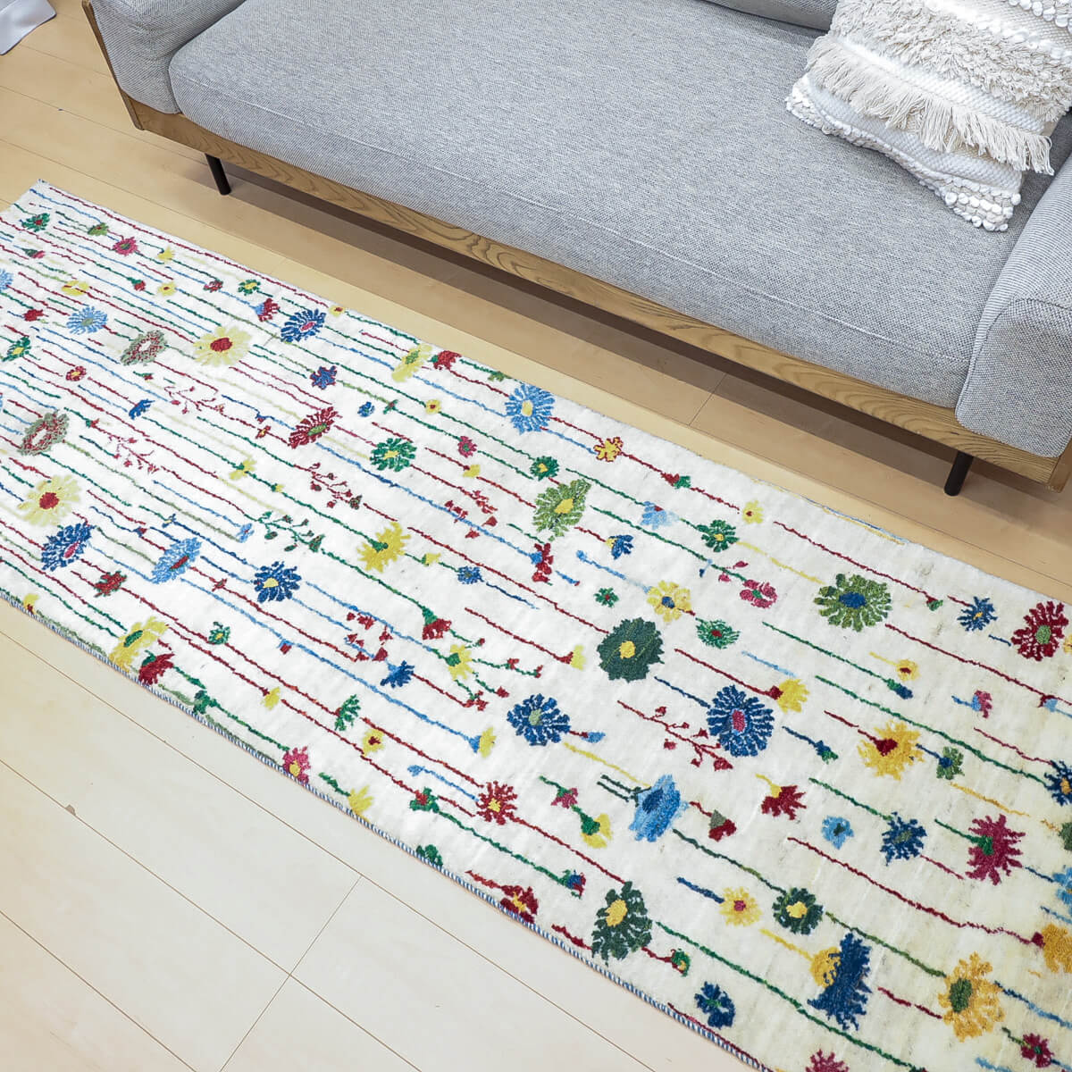 ギャッベ（ギャベ）ルリバフ　296×80cm（HR-13123）