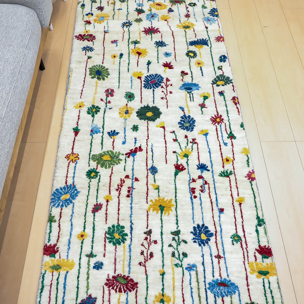 ギャッベ（ギャベ）ルリバフ　296×80cm（HR-13123）