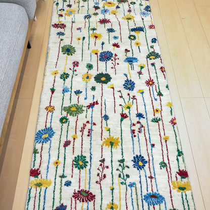 ギャッベ（ギャベ）ルリバフ　296×80cm（HR-13123）
