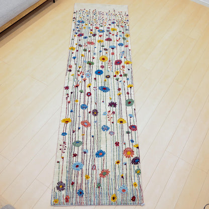ギャッベ（ギャベ）ルリバフ　299×84cm（HR-13125）