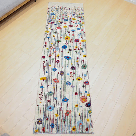 ギャッベ（ギャベ）ルリバフ　299×84cm（HR-13125）