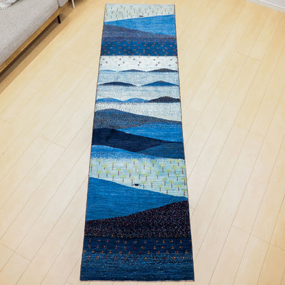 ギャッベ（ギャベ）ルリバフ　306×81cm（HR-13127）