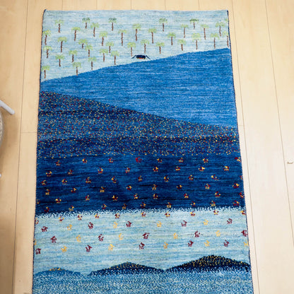 ギャッベ（ギャベ）ルリバフ　306×81cm（HR-13127）