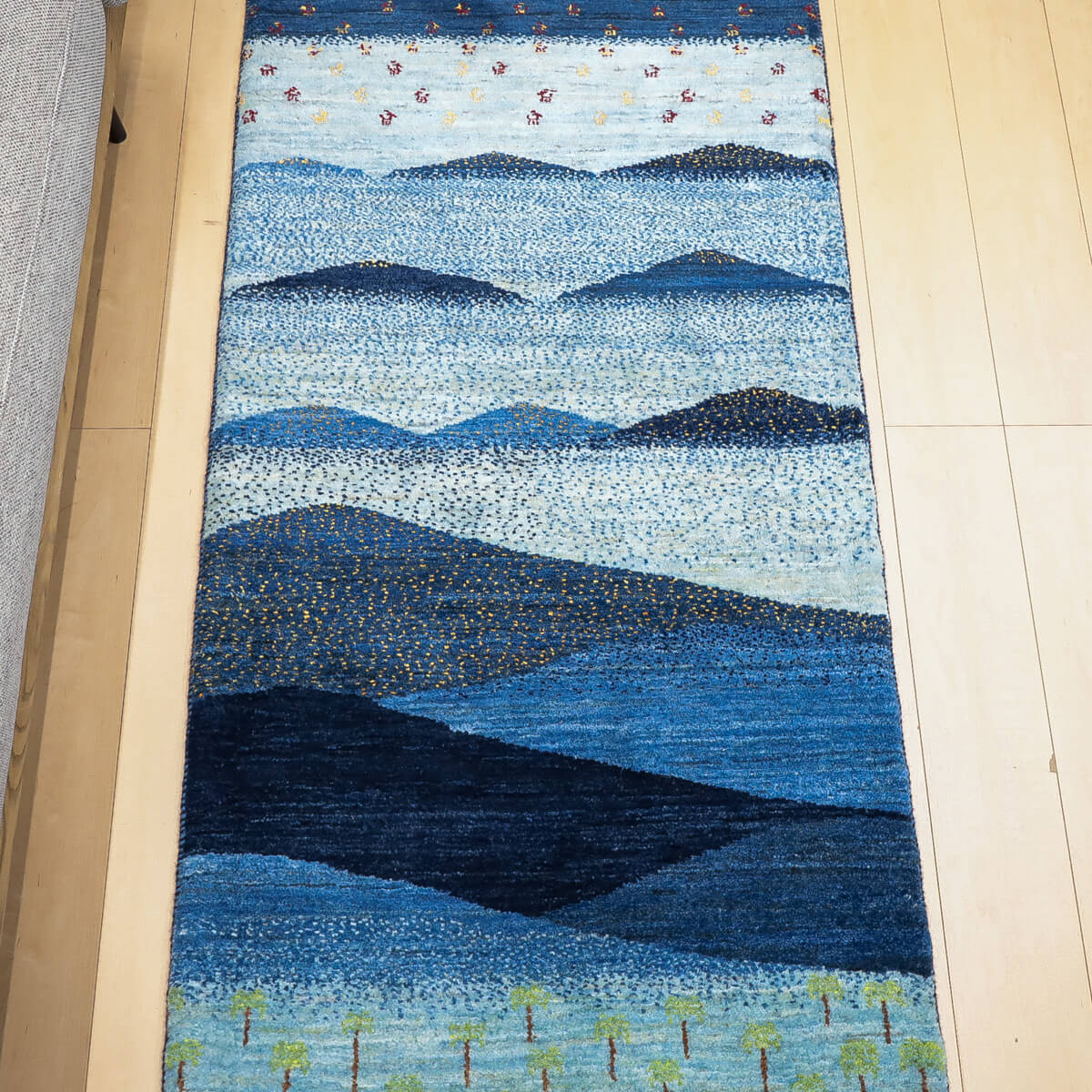 ギャッベ（ギャベ）ルリバフ　306×81cm（HR-13127）