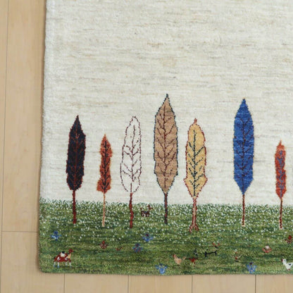 プレミアムギャッベ／ホシナマイ（ルリバフ） 125×81cm（HS-11087）