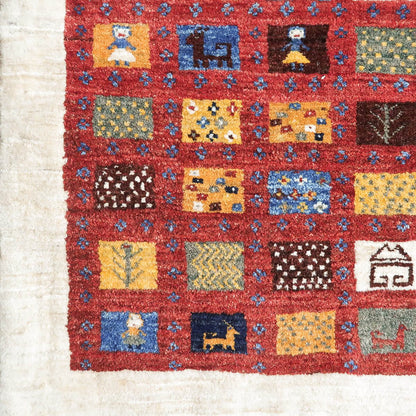 プレミアムギャッベ／ホシナマイ（カシュクリ）　122×84cm（HS-11162）