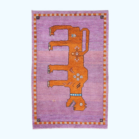ギャッベ（ギャベ）ルリバフ　126×83cm（HS-70112）