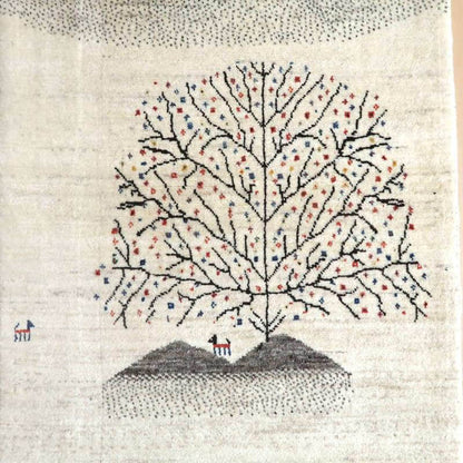 プレミアムギャッベ／ホシナマイ（カシュクリ） 133×88cm（HS-92996）