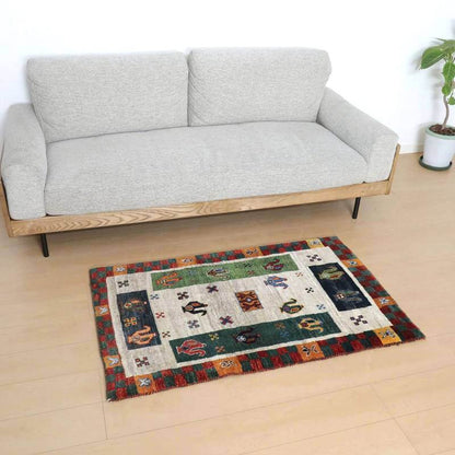 プレミアムギャッベ／ホシナマイ（カシュクリ） 123×76cm（HS-94434）