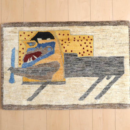 プレミアムギャッベ／ホシナマイ（カシュクリ） 87×58cm（HSS-10918）