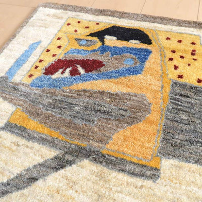 プレミアムギャッベ／ホシナマイ（カシュクリ） 87×58cm（HSS-10918）