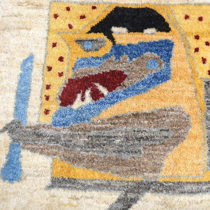 プレミアムギャッベ／ホシナマイ（カシュクリ） 87×58cm（HSS-10918）