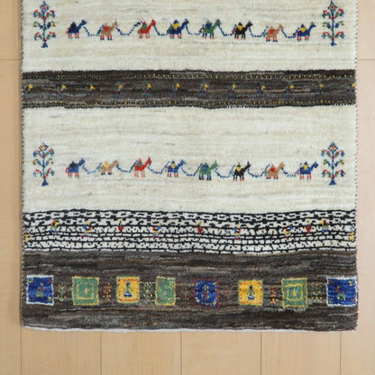 プレミアムギャッベ／ホシナマイ（カシュクリ） 91×63cm（HSS-11040）