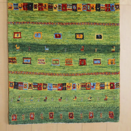 プレミアムギャッベ／ホシナマイ（カシュクリ） 97×67cm（HSS-11042）