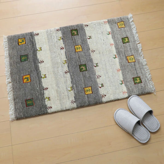 プレミアムギャッベ／ホシナマイ（カシュクリ） 90×61cm（HSS-11047）