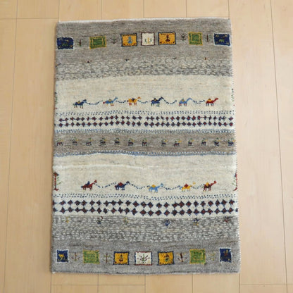 プレミアムギャッベ／ホシナマイ（カシュクリ） 86×62cm（HSS-11048）