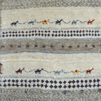 プレミアムギャッベ／ホシナマイ（カシュクリ） 86×62cm（HSS-11048）