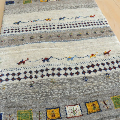 プレミアムギャッベ／ホシナマイ（カシュクリ） 86×62cm（HSS-11048）