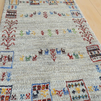 プレミアムギャッベ／ホシナマイ（カシュクリ） 91×59cm（HSS-11049）