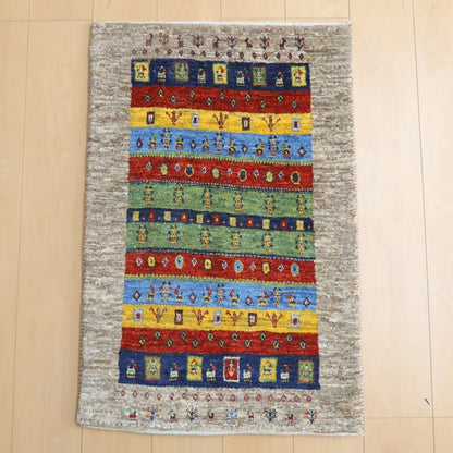 プレミアムギャッベ／ホシナマイ（カシュクリ） 93×61cm（HSS-11050）