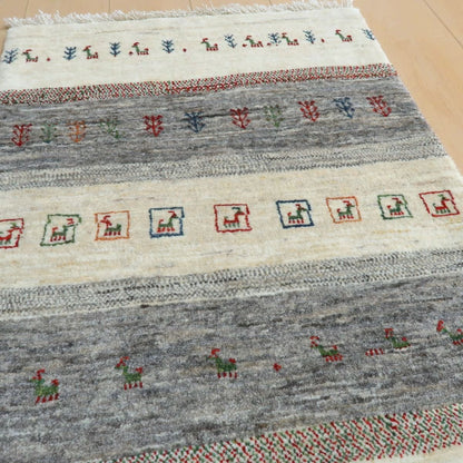 プレミアムギャッベ／ホシナマイ（カシュクリ） 87×63cm（HSS-11052）