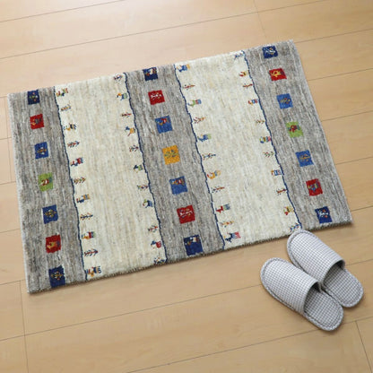 プレミアムギャッベ／ホシナマイ（カシュクリ） 98×65cm（HSS-11054）