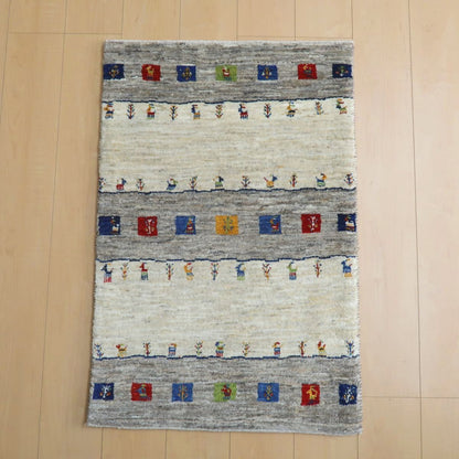 プレミアムギャッベ／ホシナマイ（カシュクリ） 98×65cm（HSS-11054）