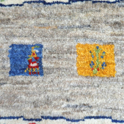 プレミアムギャッベ／ホシナマイ（カシュクリ） 98×65cm（HSS-11054）