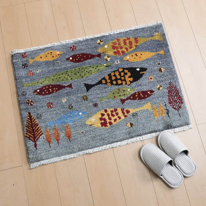 ギャッベ（ルリバフ）　87×60cm（HSS-11167）