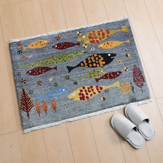 ギャッベ（ルリバフ）　87×60cm（HSS-11167）
