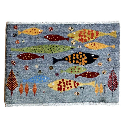 ギャッベ（ルリバフ）　87×60cm（HSS-11167）