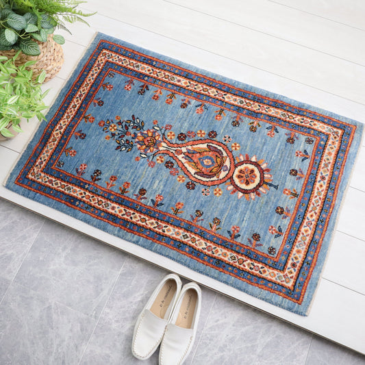 ギャッベ（ルリバフ）　101×66cm（HSS-11804）