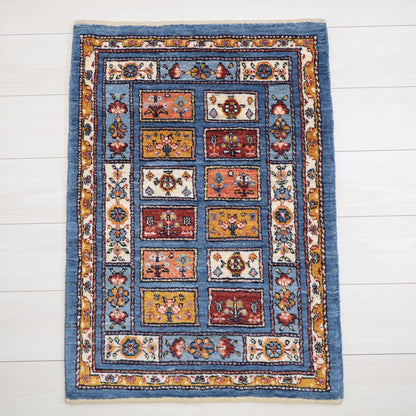 ギャッベ（ルリバフ）　88×61cm（HSS-11817）