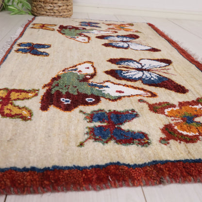 ギャッベ（ルリバフ）　54×90cm（HSS-11886）