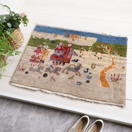 ギャッベ（ルリバフ）　62×88cm（HSS-11887）