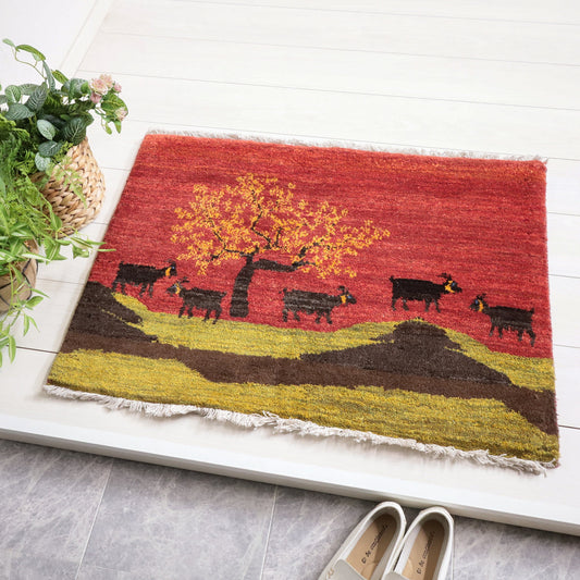 ギャッベ（ルリバフ）　65×89cm（HSS-11888）