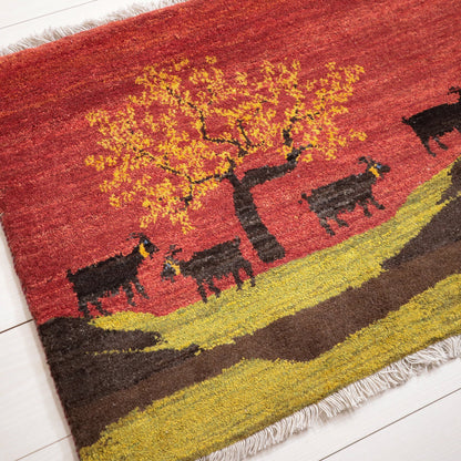 ギャッベ（ルリバフ）　65×89cm（HSS-11888）