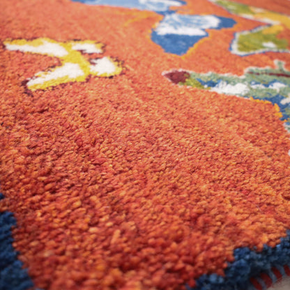 ギャッベ（ルリバフ）　58×88cm（HSS-11890）