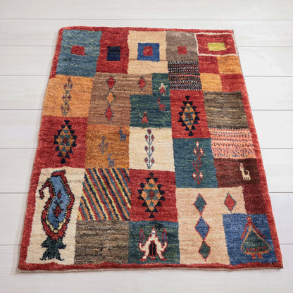 ギャッベ（ルリバフ）　89×71cm（HSS-11896）