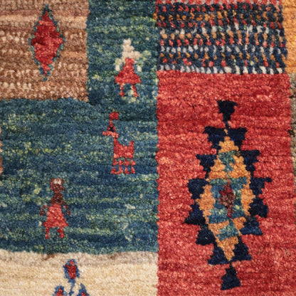 ギャッベ（ルリバフ）　89×71cm（HSS-11896）