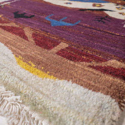 ギャッベ（ルリバフ）　85×58cm（HSS-11904）