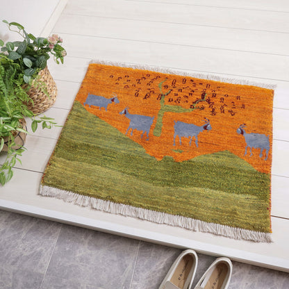 ギャッベ（ルリバフ）　61×83cm（HSS-11906）