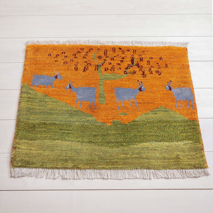 ギャッベ（ルリバフ）　61×83cm（HSS-11906）