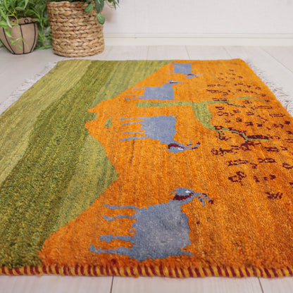 ギャッベ（ルリバフ）　61×83cm（HSS-11906）