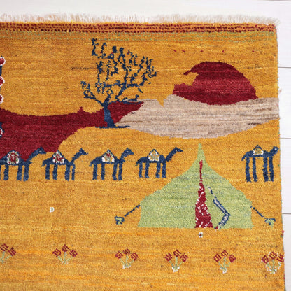 ギャッベ（ルリバフ）　62×85cm（HSS-11913）